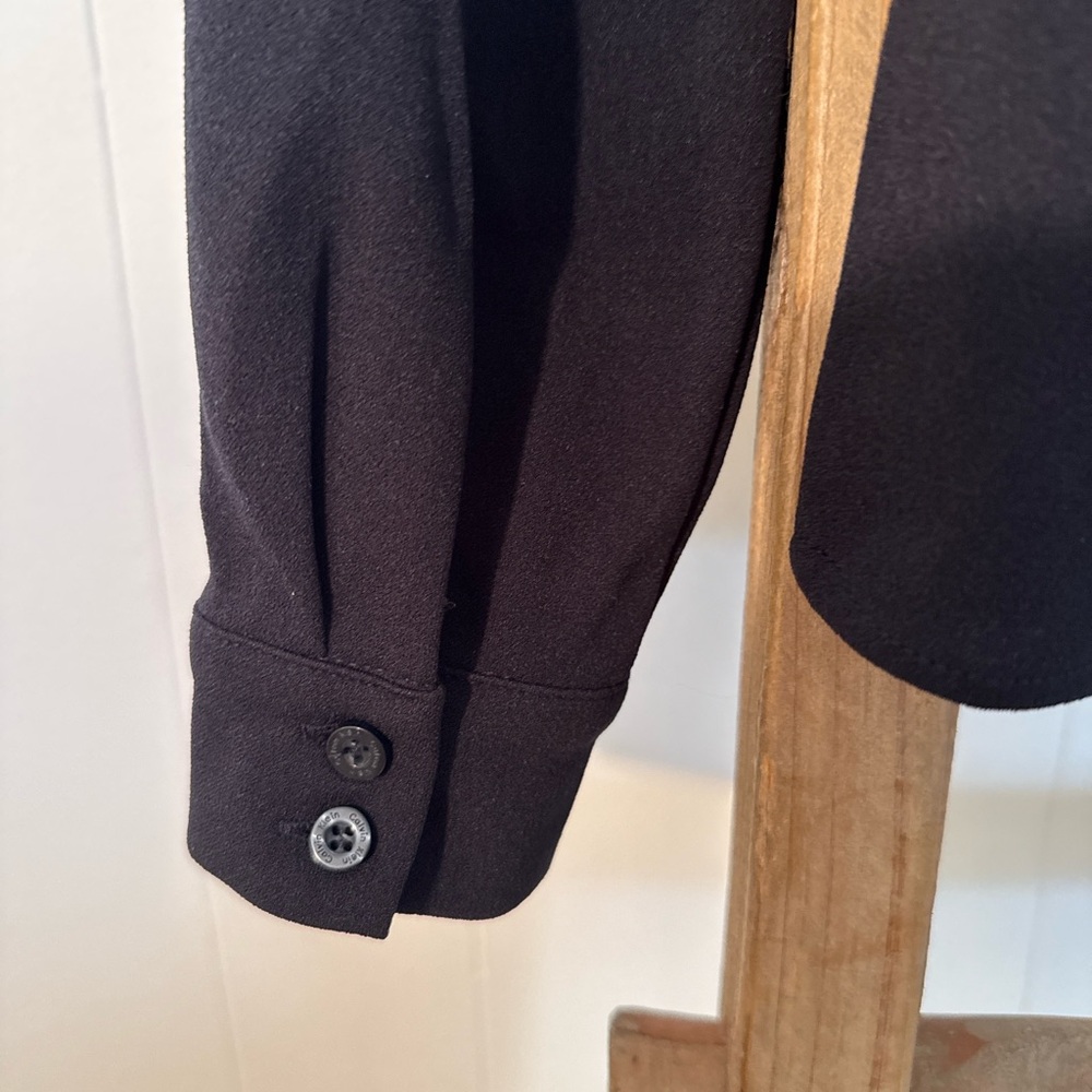 Calvin Klein Navy Twist-Front Blouse - Picture 3 of 3